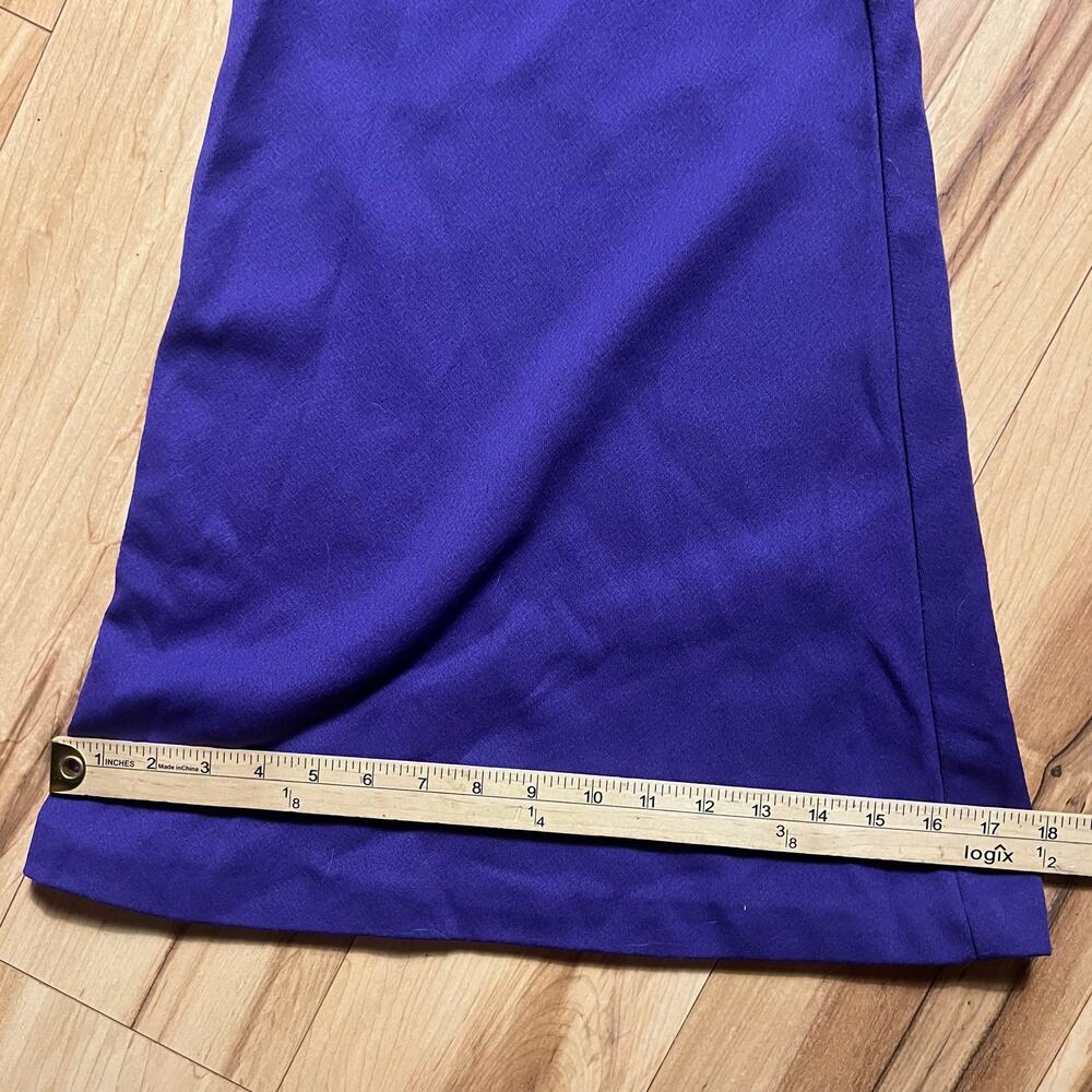 VINTAGE 70s Ruffle Disco Jumpsuit Size 4 Full Body Purple Bell Bottom Retro - Picture 7 of 8